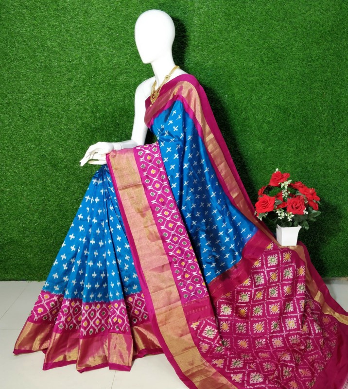 Ikkat Silk Saree With Beautiful motifs & Color Combination  IKTLYDDN8SS