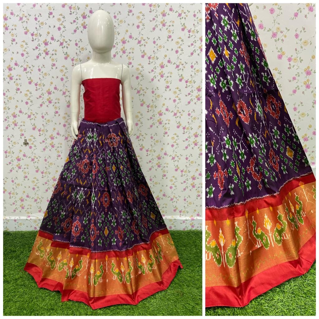 Pochampally Ikkat Silk Medium Size Lehenga IKT47ZJCMMSL