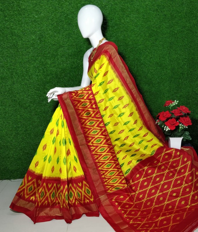 Pochampally Ikkat Silk Saree With  Beautiful Color Combination  IKT79N3MWSS