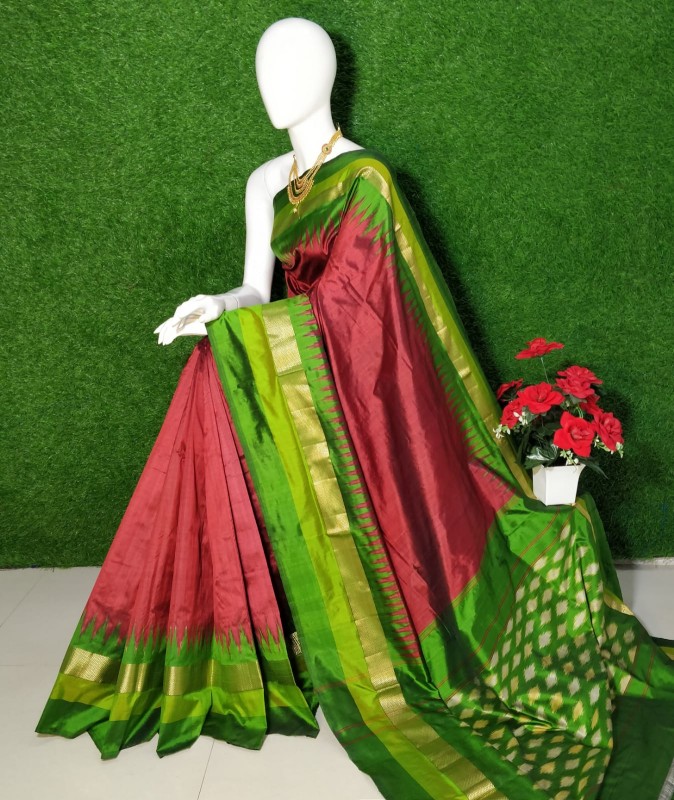 Pochampally Ikkat Silk Saree With  Beautiful Color Combination  IKTPYBPM2SS