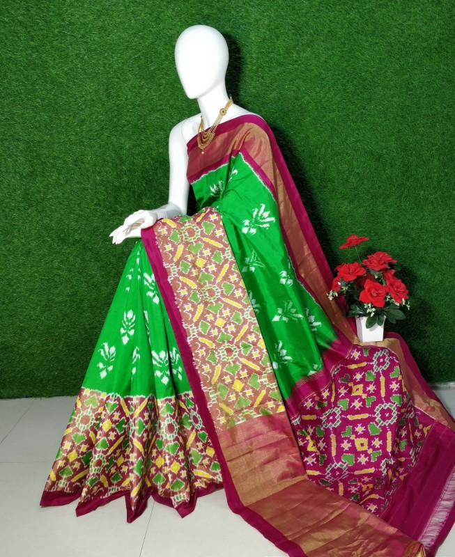 Ikkat Silk Saree With Beautiful motifs & Color Combination  IKTBFX751SS