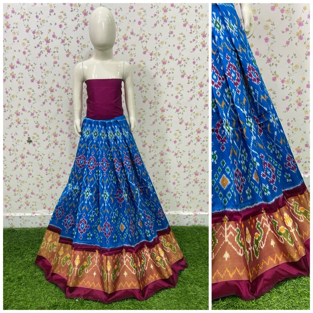 Pochampally Ikkat Silk Medium Size Lehenga IKTPBXKMVMSL