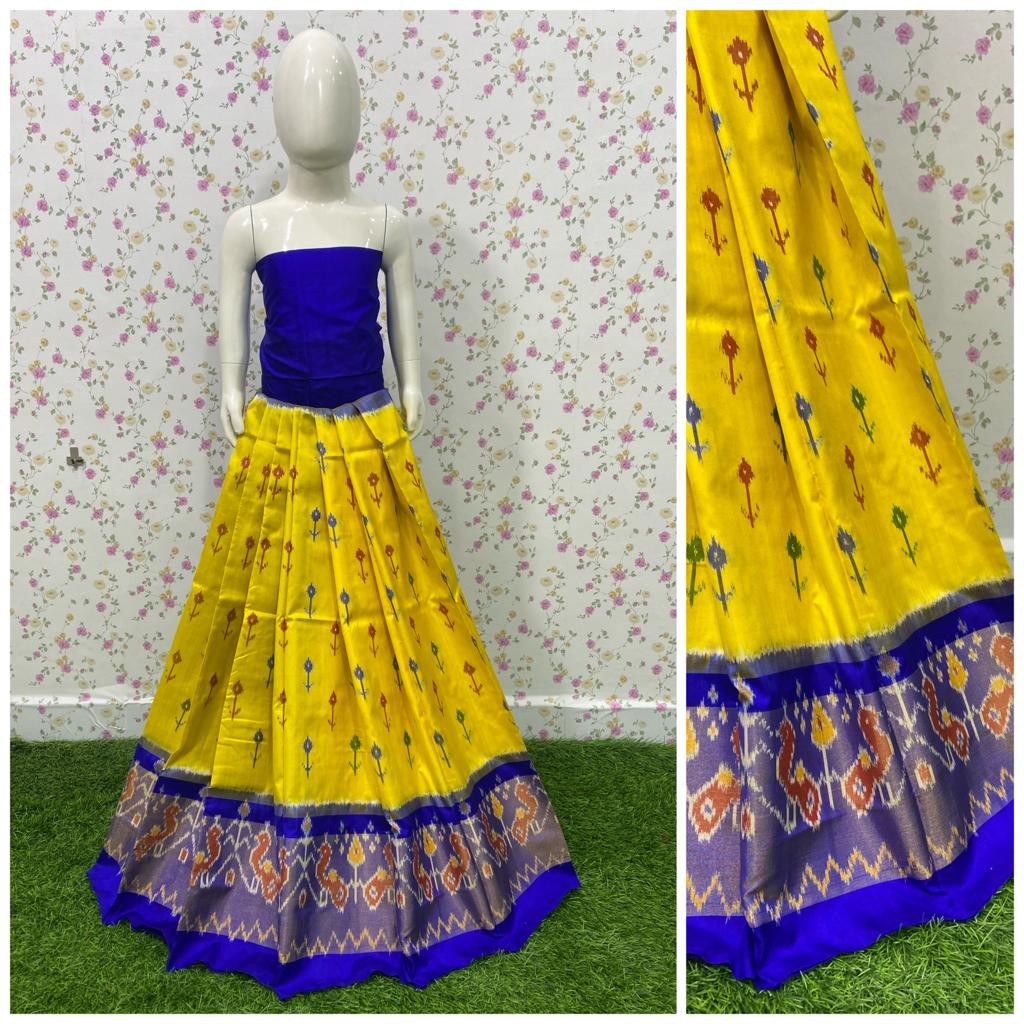 Pochampally Ikkat Silk Medium Size Lehenga IKT7HFYGGMSL