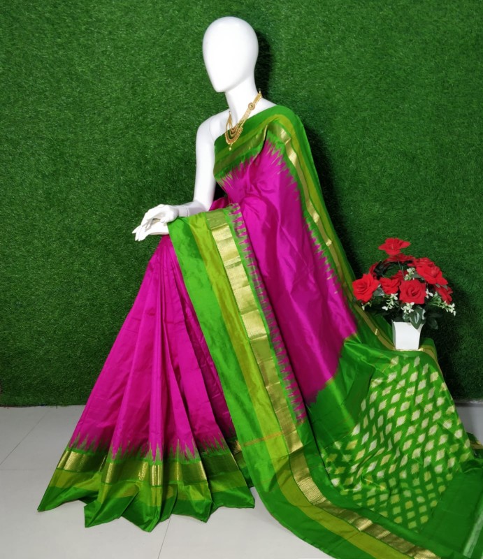 Pochampally Ikkat Silk Saree With  Beautiful Color Combination  IKT6K51Z3SS