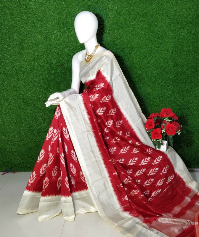 Ikkat Silk Saree With Beautiful motifs & Color Combination  IKTPWSHPASS