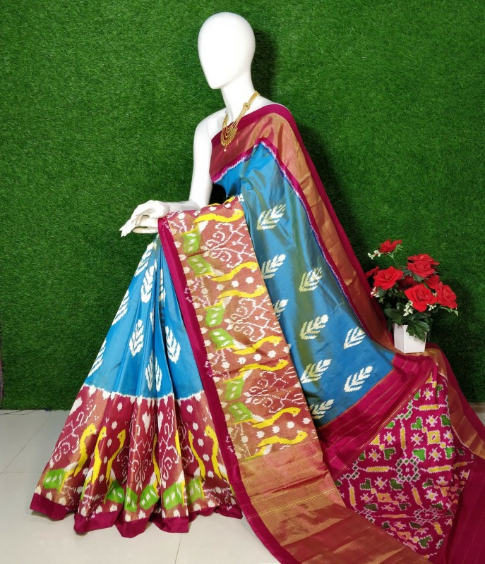 Ikkat Silk Saree With Beautiful motifs & Color Combination  IKTYG4E59SS