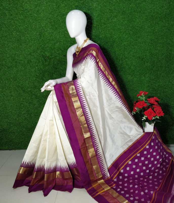 Pochampally Ikkat Silk Saree With  Beautiful Color Combination  IKTSTOU7ASS