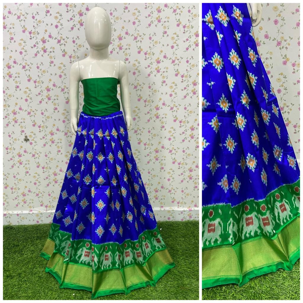 Pochampally Ikkat Silk Medium Size Lehenga IKTAK2KZ3MSL