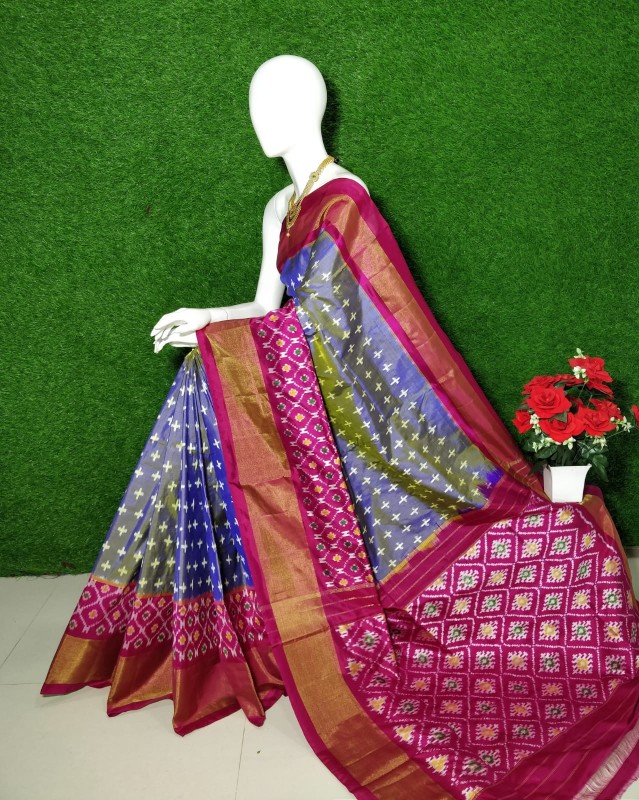 Ikkat Silk Saree With Beautiful motifs & Color Combination  IKTS6PAK8SS