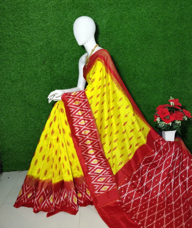 Pochampally Ikkat Silk Saree With  Beautiful Color Combination  IKTHN6EO0SS