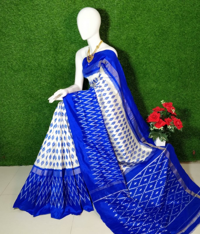 Pochampally Ikkat Silk Saree With  Beautiful Color Combination  IKTVC5O1HSS
