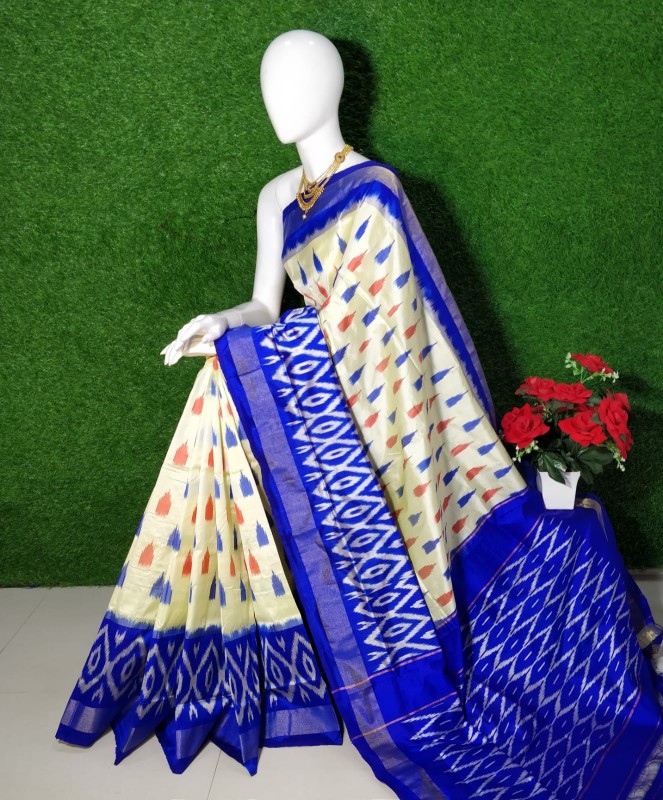 Pochampally Ikkat Silk Saree With  Beautiful Color Combination  IKT2JJT7JSS