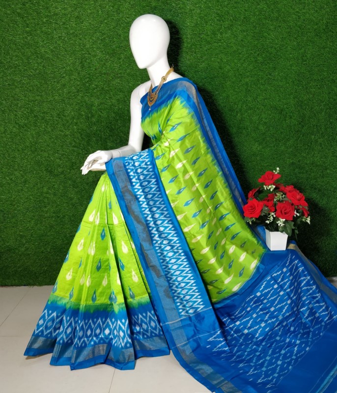 Pochampally Ikkat Silk Saree With  Beautiful Color Combination  IKTIXXW99SS