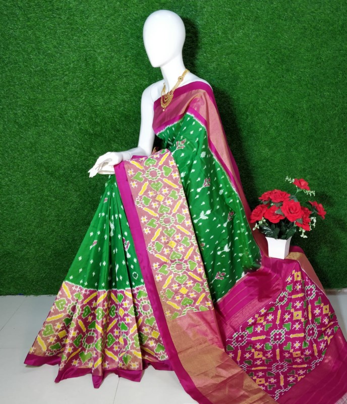 Ikkat Silk Saree With Beautiful motifs & Color Combination  IKT8GVYKTSS
