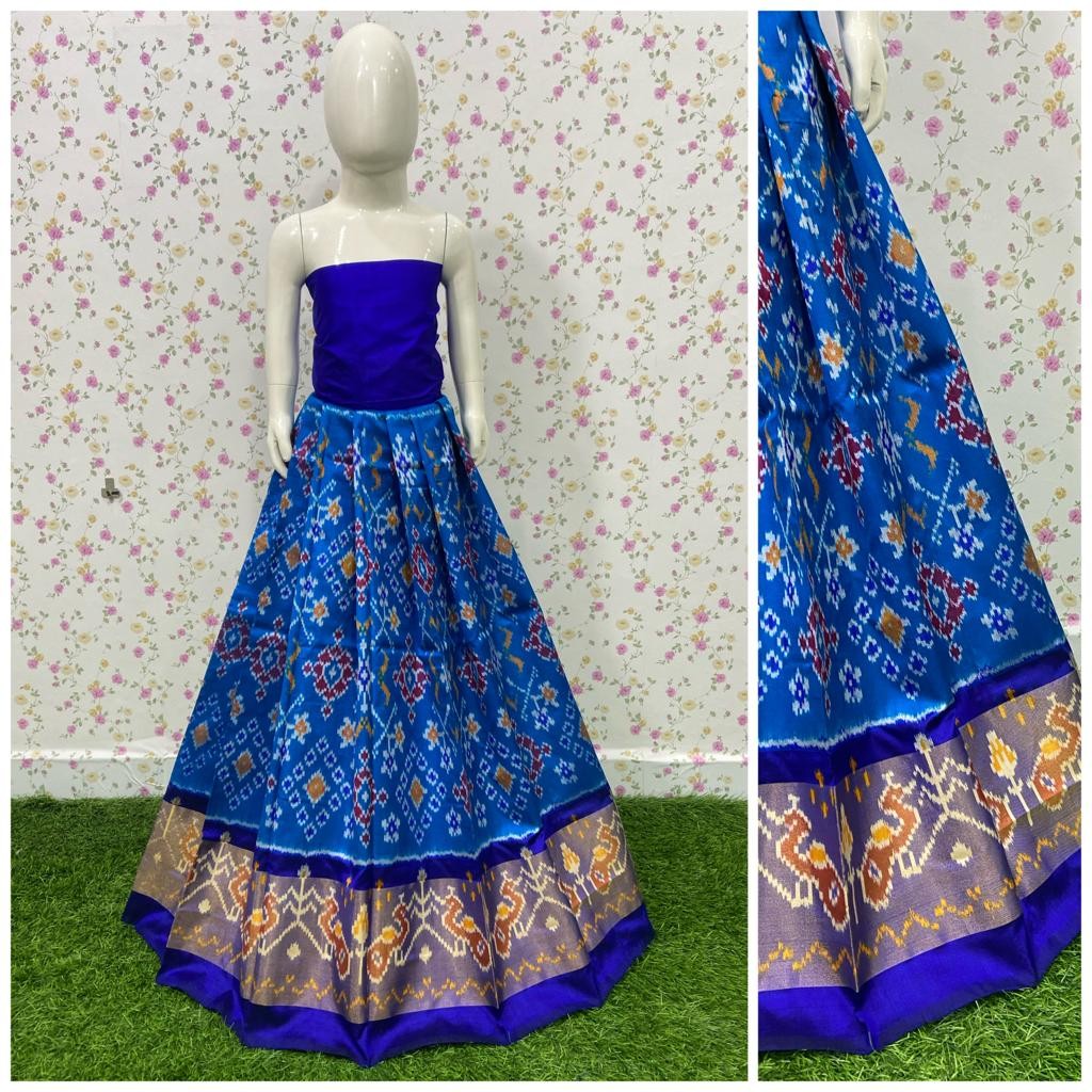 Pochampally Ikkat Silk Medium Size Lehenga IKTKEB6ZQMSL