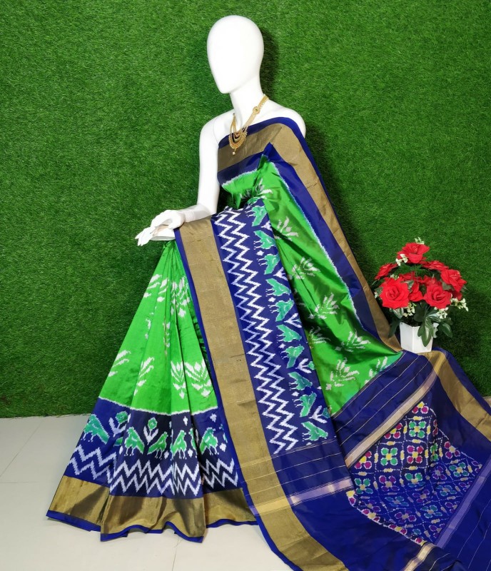 Ikkat Silk Saree With Beautiful motifs & Color Combination  IKTVMGMY7SS