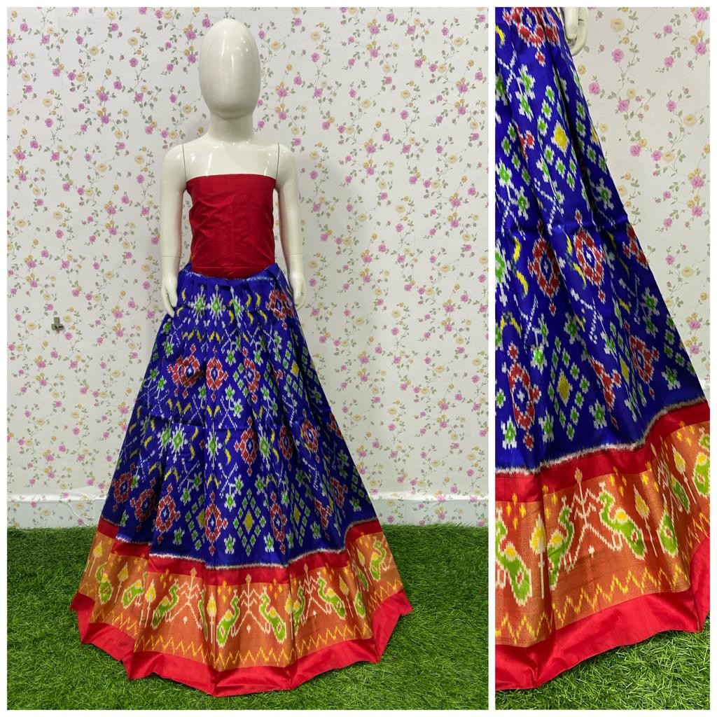 Pochampally Ikkat Silk Medium Size Lehenga IKTSCBFQ2MSL
